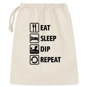 Eat Sleep Dip Repeat - Eisbaden - Winterbaden - Geschenkbeutel aus Baumwolle (40 x 50 cm) - Natur - Vorne