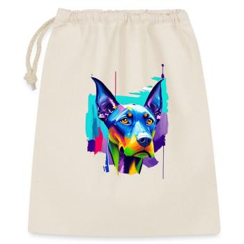 Portrait coloré de Doberman Pinscher Pop Art - Sac cadeau 40 x 50 cm - nature - Devant