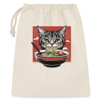 Cat with ramen - Gift Bag 40 x 50 cm - nature - Front
