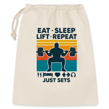 Haltérophile de salle de sport, Eat Sleep Lift Fitness - Sac cadeau 40 x 50 cm - nature - Devant
