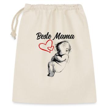 Beste Mama - Geschenkbeutel aus Baumwolle (40 x 50 cm) - Natur - Vorne