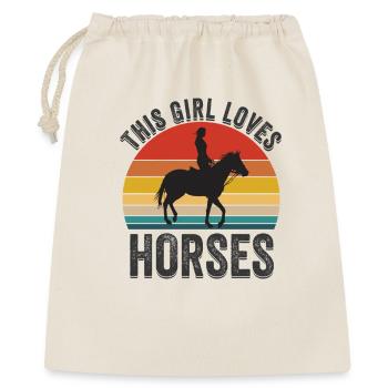 Cette fille adore les chevaux - Sac cadeau 40 x 50 cm - nature - Devant