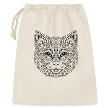 Visage de chat de Mandala - Sac cadeau 40 x 50 cm - nature - Devant