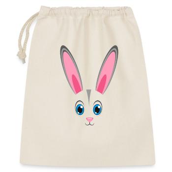 Niedliches Kaninchengesicht Kawaii Bunny Oster-Faulheitskostüm - Geschenkbeutel aus Baumwolle (40 x 50 cm) - Natur - Vorne