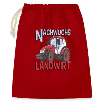 Landwirt Kinder Outfits Traktor Trecker Jungbauer - Geschenkbeutel aus Baumwolle (40 x 50 cm) - Rot - Vorne