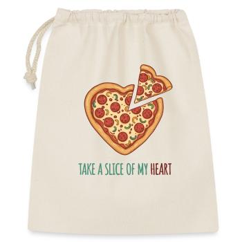 Prends une part de mon cœur – Pizza Herz Design - Sac cadeau 40 x 50 cm - nature - Devant