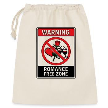 Warning Romance Free Zone - Gift Bag 40 x 50 cm - nature - Front