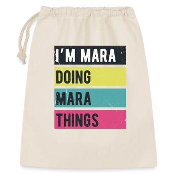 Ich bin Mara Mache Mara-Dinge Retro-Farben - Geschenkbeutel aus Baumwolle (40 x 50 cm) - Natur - Vorne