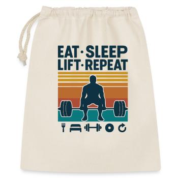 Manger Dormir Soulever Répéter Retro Fitness - Sac cadeau 40 x 50 cm - nature - Devant