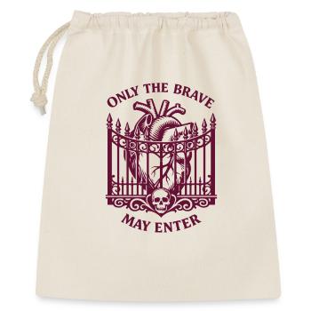 Only the brave may enter - Gothic Zaun mit Herz - Geschenkbeutel aus Baumwolle (40 x 50 cm) - Natur - Vorne