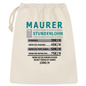 Bricklayer hourly wage - Gift Bag 40 x 50 cm - nature - Front