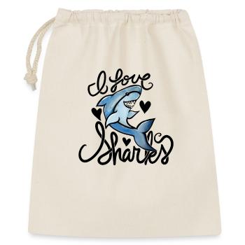 Silhouette du requin azur - Sac cadeau 40 x 50 cm - nature - Devant