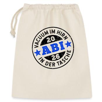 Abi 2026 - Vacuum im Hirn, Abi in der Tasche - Geschenkbeutel aus Baumwolle (40 x 50 cm) - Natur - Vorne