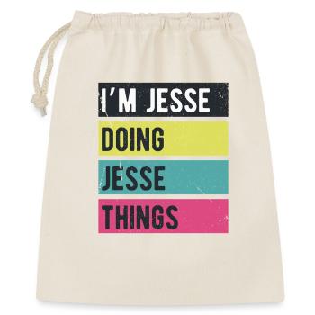 Ich bin Jesse und mache Jesse Things Retro Colors - Geschenkbeutel aus Baumwolle (40 x 50 cm) - Natur - Vorne