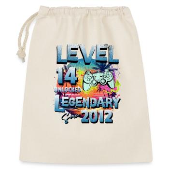 Level 14 years Unlocked since 2012 Birthday - Gift Bag 40 x 50 cm - nature - Front