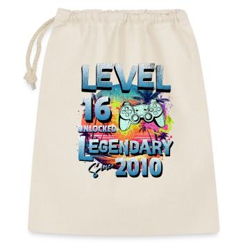 Level 16 years Unlocked since 2010 Birthday - Gift Bag 40 x 50 cm - nature - Front