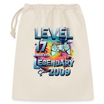Level 17 years Unlocked since 2009 Birthday - Gift Bag 40 x 50 cm - nature - Front