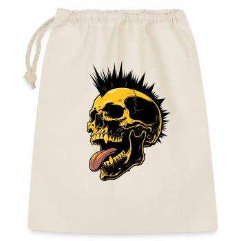 Skull Mohawk Punk Rocker Totenkopf - Geschenkbeutel aus Baumwolle (40 x 50 cm) - Natur - Vorne