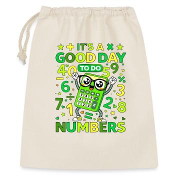 Cheerful Calculator Numbers - Geschenkbeutel aus Baumwolle (40 x 50 cm) - Natur - Vorne