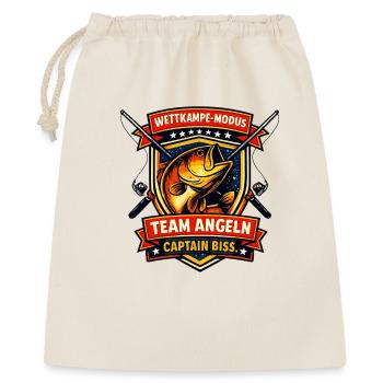 Team Angeln: Captain Biss Wettkampfmodus - Geschenkbeutel aus Baumwolle (40 x 50 cm) - Natur - Vorne