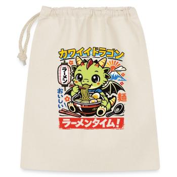 Kawaii Drachen | Ramen | Nudelsuppe | Fast Food - Geschenkbeutel aus Baumwolle (40 x 50 cm) - Natur - Vorne