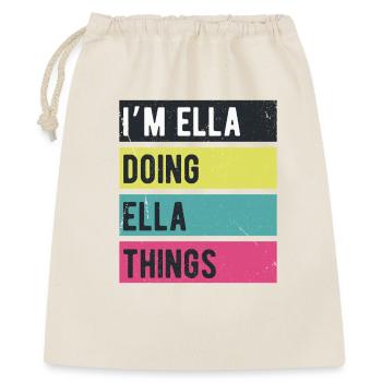 Je suis Ella qui fait des couleurs rétro d’Ella Things - Sac cadeau 40 x 50 cm - nature - Devant