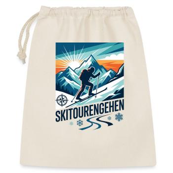 Skitourengehen Berge Sonnenaufgang Tour - Geschenkbeutel aus Baumwolle (40 x 50 cm) - Natur - Vorne