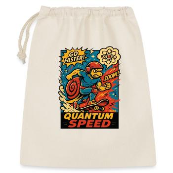 Quanten-Speed Schildkröte Skateboard - Geschenkbeutel aus Baumwolle (40 x 50 cm) - Natur - Vorne