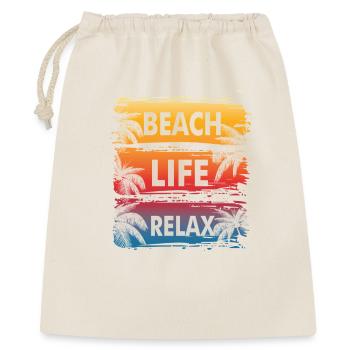 Strandleben Farbverlauf Relax - Geschenkbeutel aus Baumwolle (40 x 50 cm) - Natur - Vorne