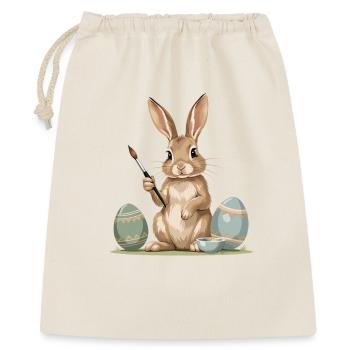 Lapin de Pâques avec une brosse - Sac cadeau 40 x 50 cm - nature - Devant