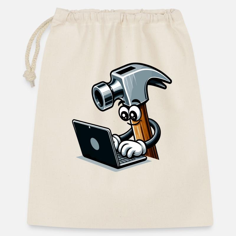 HammerCode : l’outil rencontre les bits - Sac cadeau 40 x 50 cm - nature