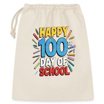 Hundertster Schultag Jubel Design - Geschenkbeutel aus Baumwolle (40 x 50 cm) - Natur - Vorne