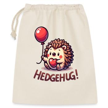 Hedgehog Herzballon Umarmung - Geschenkbeutel aus Baumwolle (40 x 50 cm) - Natur - Vorne