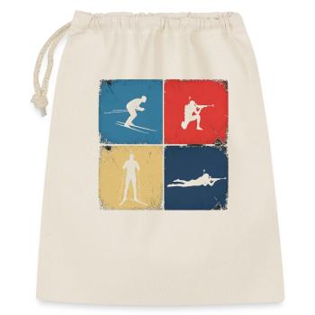 Tir de ski de biathlon : Répétition du design Sports d’hiver - Sac cadeau 40 x 50 cm - nature - Devant