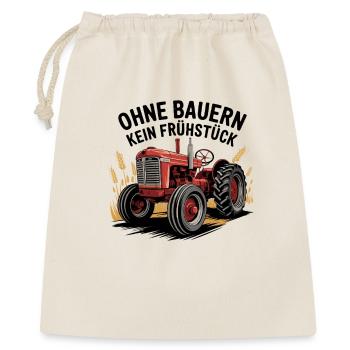 Pas de petit-déjeuner sans agriculteurs Tracteur rouge - Sac cadeau 40 x 50 cm - nature - Devant