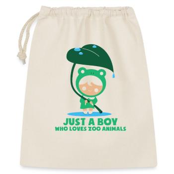 Zoo Tiere Tierpark Junge Mann Spruch - Geschenkbeutel aus Baumwolle (40 x 50 cm) - Natur - Vorne