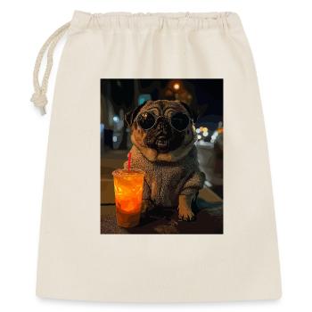 Mops mit Eisdrink - Gift Bag 40 x 50 cm - nature - Front