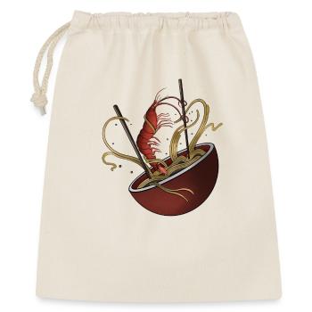 Garnelen-Ramen-Shirt – Japanisches Nudel-Kunst-Tee - Geschenkbeutel aus Baumwolle (40 x 50 cm) - Natur - Vorne
