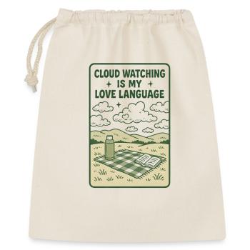 Wolken beobachten | Cottagecore Natur Vibe - Geschenkbeutel aus Baumwolle (40 x 50 cm) - Natur - Vorne