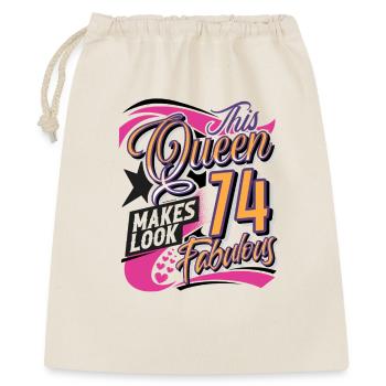 Reine du 74e anniversaire - Sac cadeau 40 x 50 cm - nature - Devant