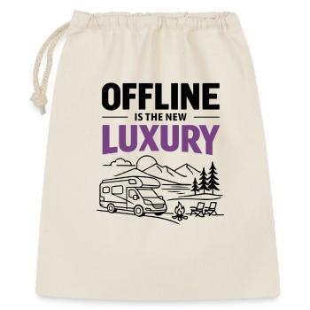 Offline is the new luxury | Camping Achtsamkeit - Geschenkbeutel aus Baumwolle (40 x 50 cm) - Natur - Vorne