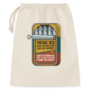 Vintage 1976 Sardinen Retro - Geschenkbeutel aus Baumwolle (40 x 50 cm) - Natur - Vorne