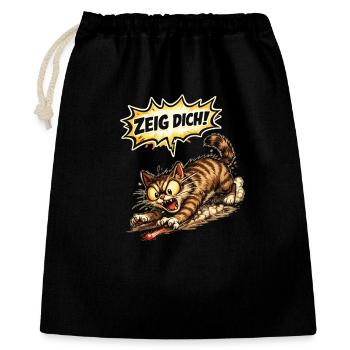 Humour de chat, cadeau de proverbe drôle - Sac cadeau 40 x 50 cm - noir - Devant