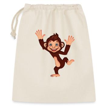 Happy Dancing Monkey Cute Jungle Cartoon Art - Geschenkbeutel aus Baumwolle (40 x 50 cm) - Natur - Vorne