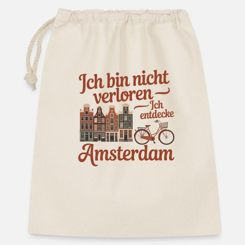  Ich Bin Nicht Verloren Ich Entdecke Amsterdam - Geschenkbeutel aus Baumwolle (40 x 50 cm) - Natur