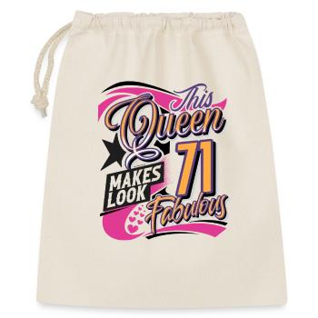 Reine du 71e anniversaire - Sac cadeau 40 x 50 cm - nature - Devant