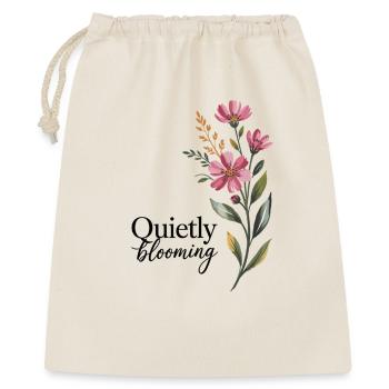 Floral Blumen Shirt – Quietly Blooming - Geschenkbeutel aus Baumwolle (40 x 50 cm) - Natur - Vorne