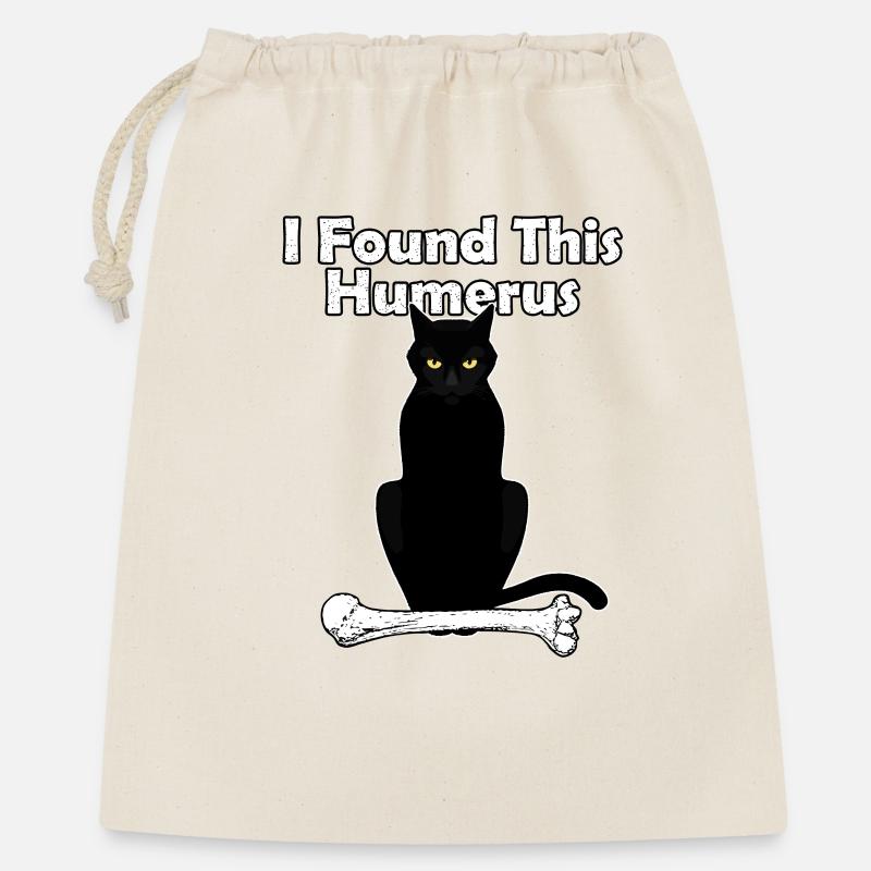 Ich habe diese Humerus-Katze gefunden - Geschenkbeutel aus Baumwolle (40 x 50 cm) - Natur