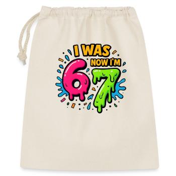 Idée cadeau humoristique de mème pour les enfants de 67 ans - Sac cadeau 40 x 50 cm - nature - Devant