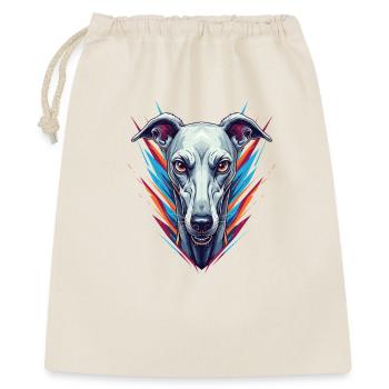 Neon Greyhound Ikone - Geschenkbeutel aus Baumwolle (40 x 50 cm) - Natur - Vorne